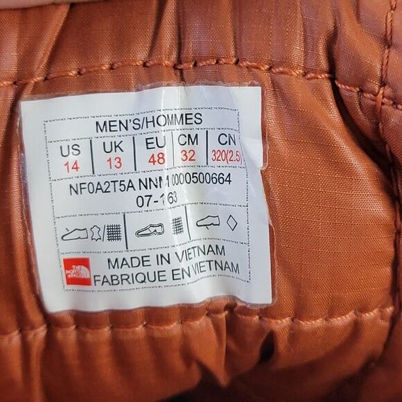 The North Face Thermoball Versa Men s Waterproof Leather Brown Boots size 14 - Picture 12 of 16